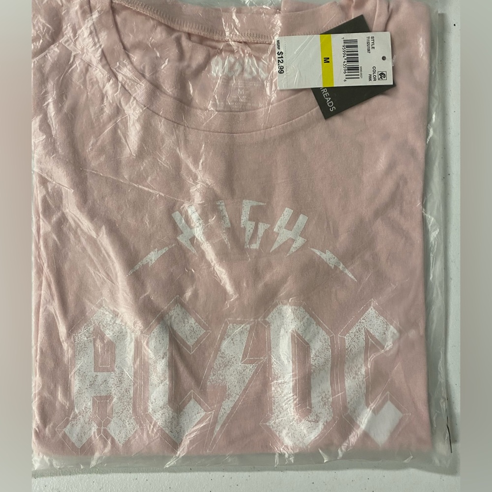 NWT pink AC/DC high voltage T-shirt